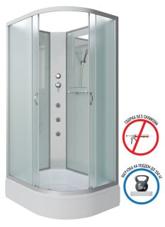 Душевая кабина Niagara NG-33094-14LBKG с гидромассажем 100x90см серебро/матовое